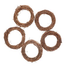  5 Pcs Mini Wreaths Rattan Garland DIY Hanging Craft Rings Holiday Door Small