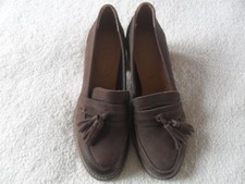 EX FAT FACE COBHAM DISTRESSED CHOCOLATE SUEDE TASSEL LOAFER SLIP ON SHOES SIZE 7