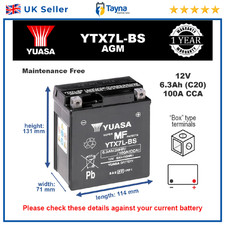 Genuine yuasa ytx7l high - genuine, ytx7l-bs