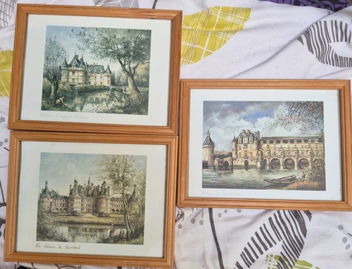 Vintage french chateau prints - vintage,