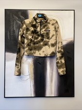 Beghaus Prism Print Trango Half-zip Fleece cropped - Natural / Dark  - Size XS