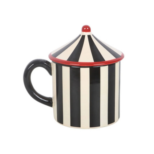 Black striped circus tent - black,