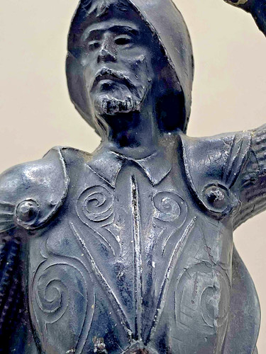 Antique knight statue - knight, spelter