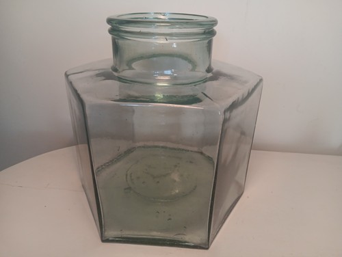 Hexagonal vintage glass carboy