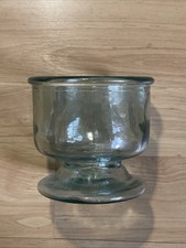 A LA LIGNE Rare Large & Heavy Point  Hand Blown Footed Glass Vase Old Apothecary