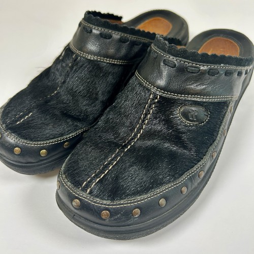 Romika black leather mules - black,
