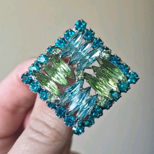 Juliana brooch green blue - brooch,