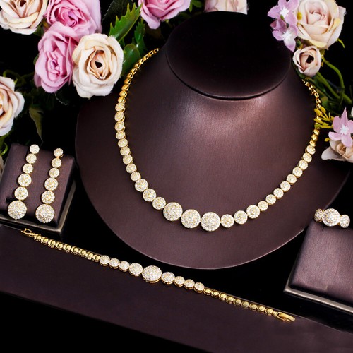 Bold dubai gold round - gold, cz