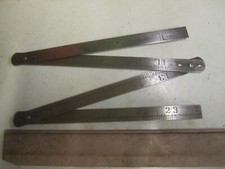 VINTAGE 24" ENGINEERS FOUR FOLD STEEL RULE MACHINE DIVIDED IMPERIAL