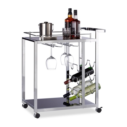 Glass kitchen trolley mobile - trolley,