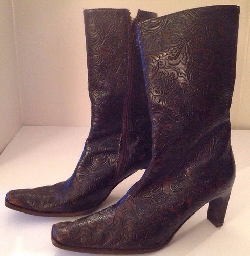 Guess brown embossed leather - brown,