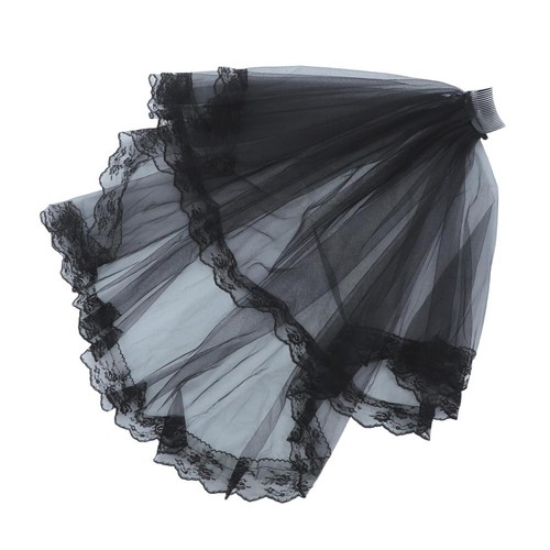Bridal black veil with - black,