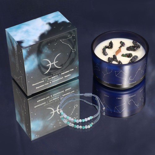 Zodiac crystal candle with - crystal,