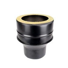 Black Increasing Adapter Single Wall To Twin Wall Flue Pipe Wood Burning Stoves