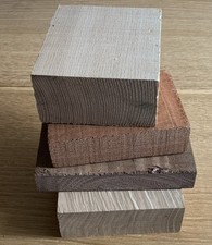Mixed Hardwood DIY Timber Offcuts x 4 - Ash Oak Mahogany & Walnut - 1474