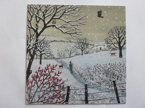 Christmas card snowy walk - card.,
