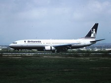 Original 35mm Colour Slide, Britannia Airways, Boeing 737, SE-DZH