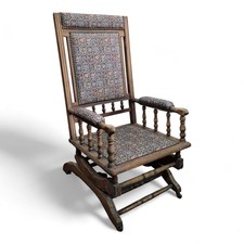 Antique vintage spindle rocking armchair - relaxer reading chair