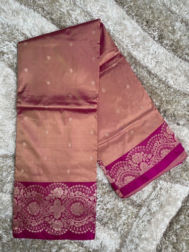 Peach pink elegant banarasi - peach,