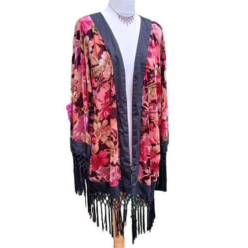 Devore velvet kimono - velvet,