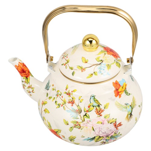 Vintage enamel water kettle - water,