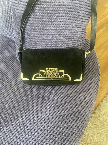 Black suede biba shoulder - suede, bag