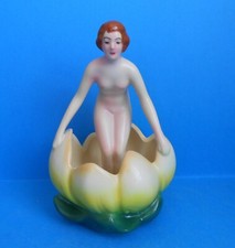 Royal Dux~ Nude Girl In Water Lily ~ Perfect Porcelain Figurine