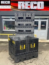 USED LARGE COLLAPSIBLE PLASTIC PALLET  BOX WITH LID DOLAV 1000x1200x975mm