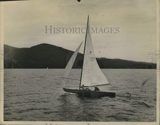 1971 Press Photo Sailboat cruises across Lake George in New York - tua45531
