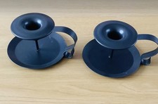 2x Metal Black Wee Willy Winkie Candleholders  For Tapered Candles 