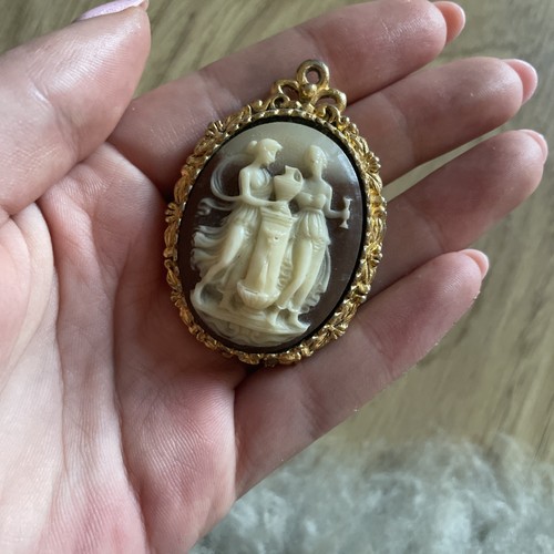 Vintage cameo necklace charm - vintage,