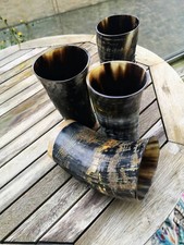 Set Of 4 Small Natural Ox Horn