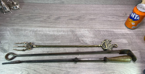 Antique poker brass - poker,