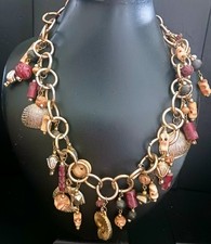 Vintage Statement Tribal Style Carved Bead Necklace #170