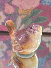 Beautiful Glazed Ceramic Wren Ornament For Patios Or Gardens