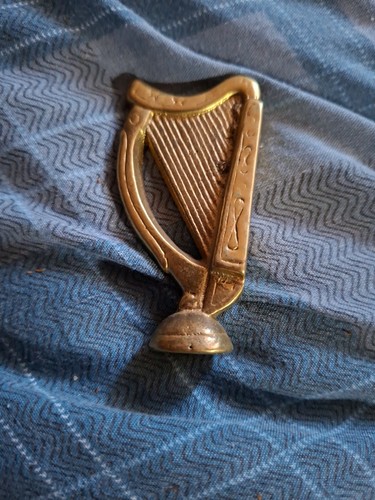 Irish brass harp ornament - brass,
