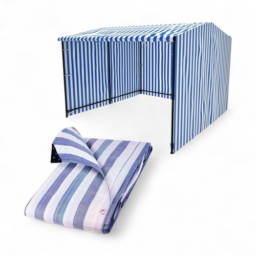 Blue white striped tarpaulin - white,