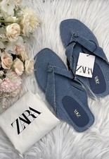 Zara blue denim slippers/ sandals