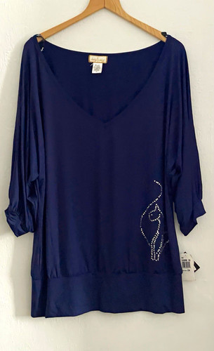 Baby phat navy neck - navy, batwing