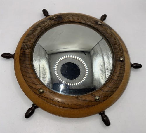 Vintage oak ships wheel - vintage, convex