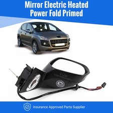 Fits Peugeot 3008 2009-2016 Door Mirror Electric Heated Power Fold Primed O/S