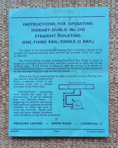 Hornby dublo instructions - dublo,
