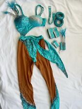 by Janine Blue Dance Costume 2 Piece With Accessories Stoned Tights Trousers Bra