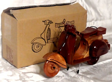Vespa Model Motorcycle Wooden 10.75" NIB Mahogany Wood N-Works Made in VietNam