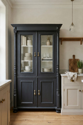 Black vintage glazed display - black,
