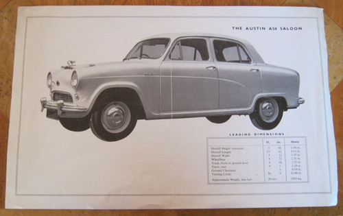 Austin a50 saloon sales - sales, sheet