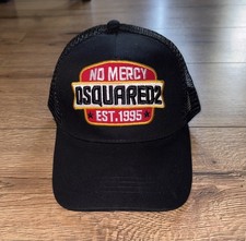 Dsquared2 Black Mesh Back Baseball Cap With No Mercy Logo