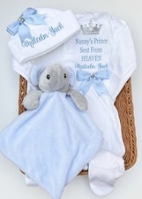 NEWBORN sleepsuit comforter hat personalised Nanny’s Prince  any person name