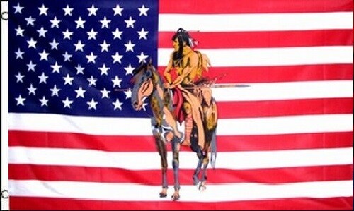 Indian horse flag 3x5 ft - on, us