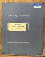 Marconi TF 2600 Sensitive Valve Voltmeter Operating Instructions